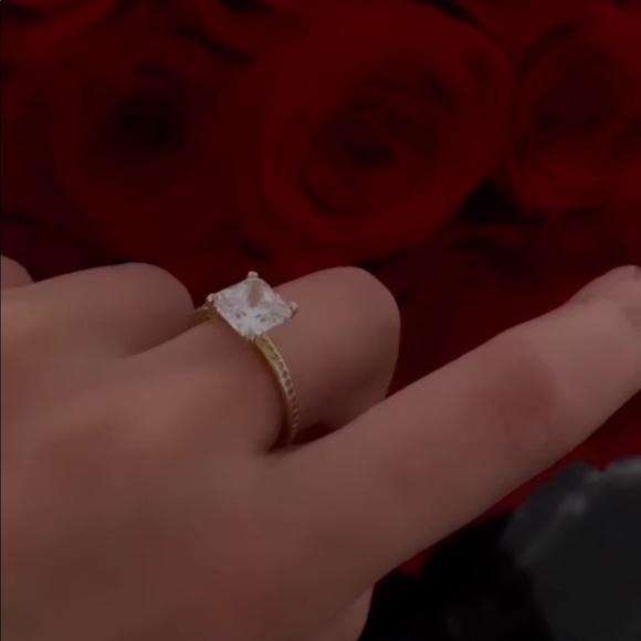 ON SALE Eternity white Gold Plated Engagement Ring - Picture 9 of 11